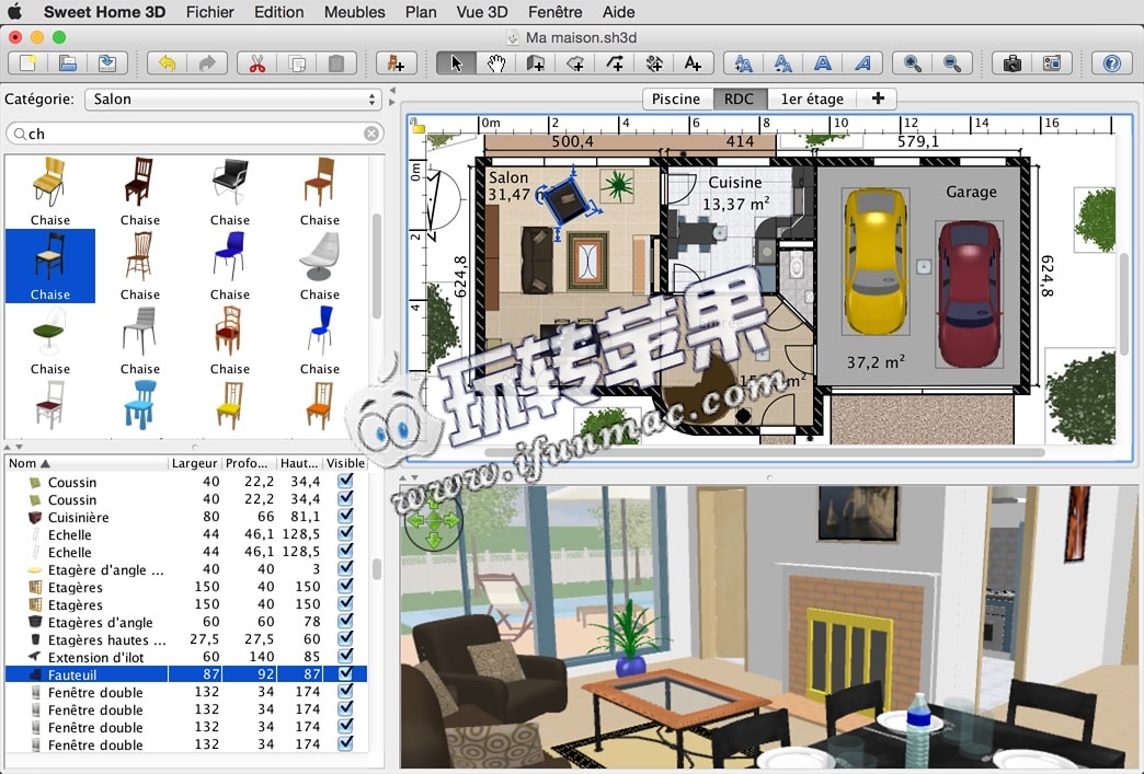 Sweet Home 3D 6.4.5 for Mac 中文破解版下载 - 3D室内设计 | 玩转苹果